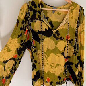 EUC 1X Anthropologie Bl-nk London Orchard Peasant Blouse